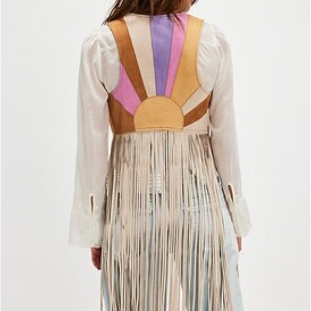Spell Aquarius Suede Tassel Vest Size Small